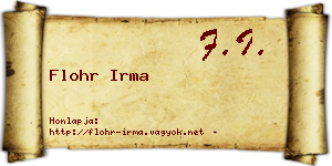 Flohr Irma névjegykártya